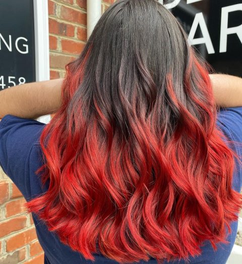 Brown to red ombre