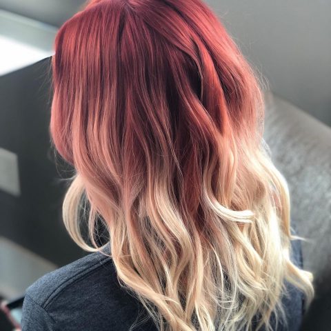 Red to blonde ombre