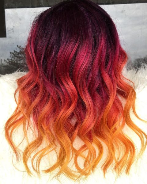 Красные волосы  Red ombre hair, Hair color red ombre, Black hair