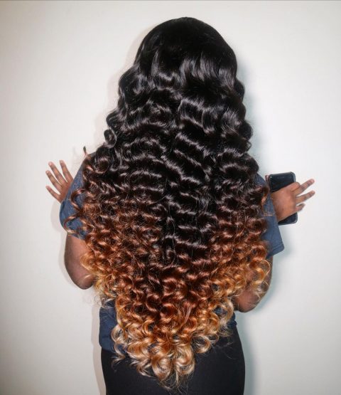 Ombre curly hair