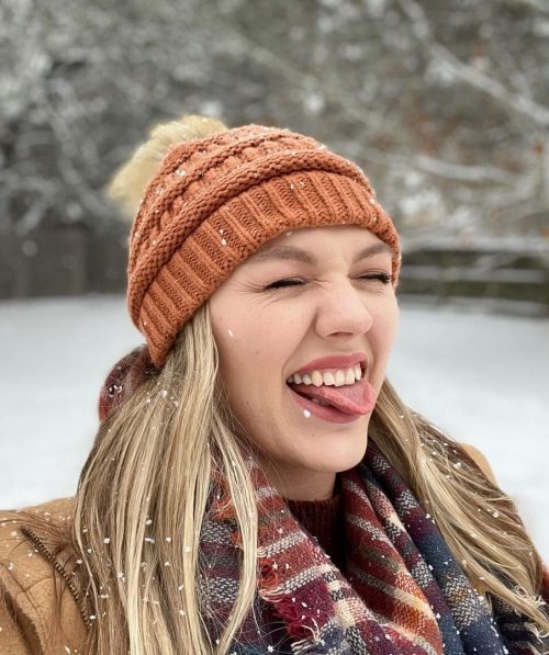 Beanie with Long Natural Hair