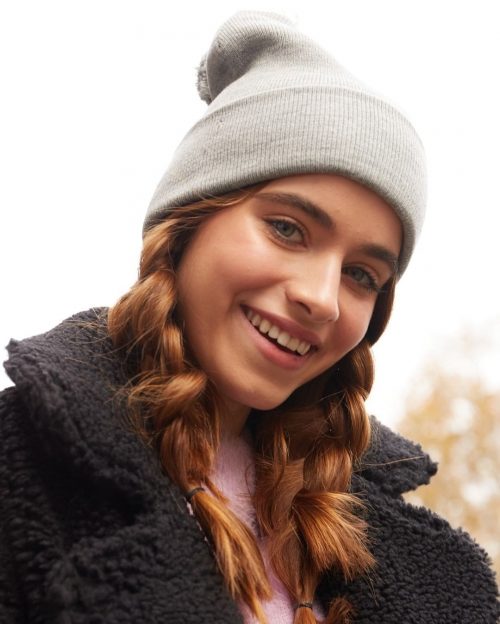 Beanie with Two Medium Braids