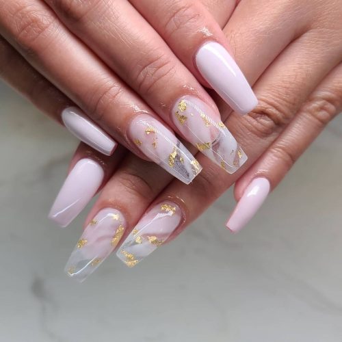 Light Pink Marble Nails