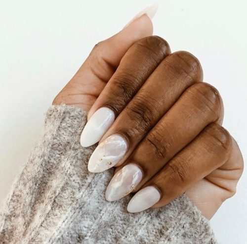 White Marble Nails